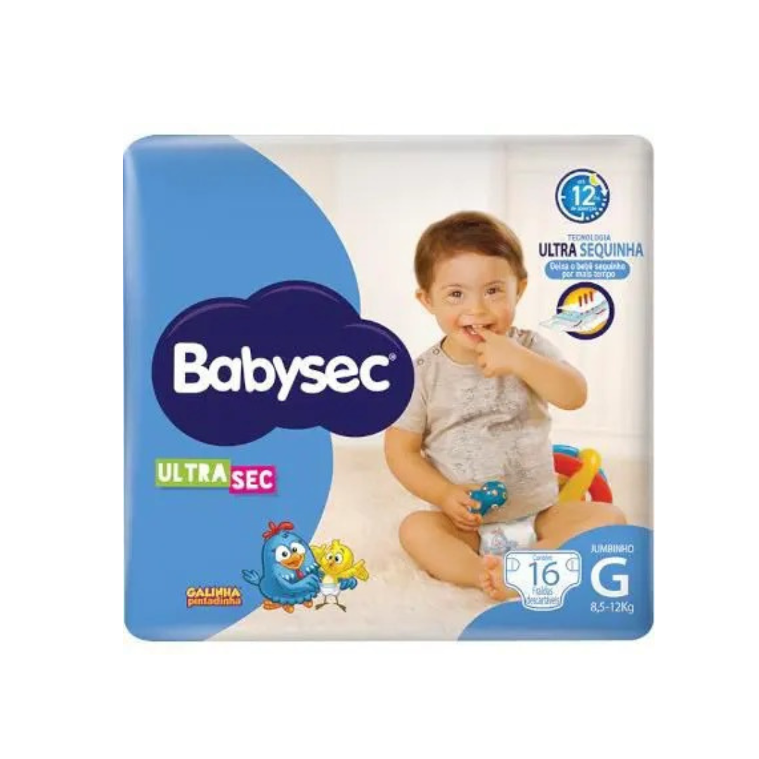 Fralda Desc. Babysec Jumbinho G 16un é aqui na Barcelos