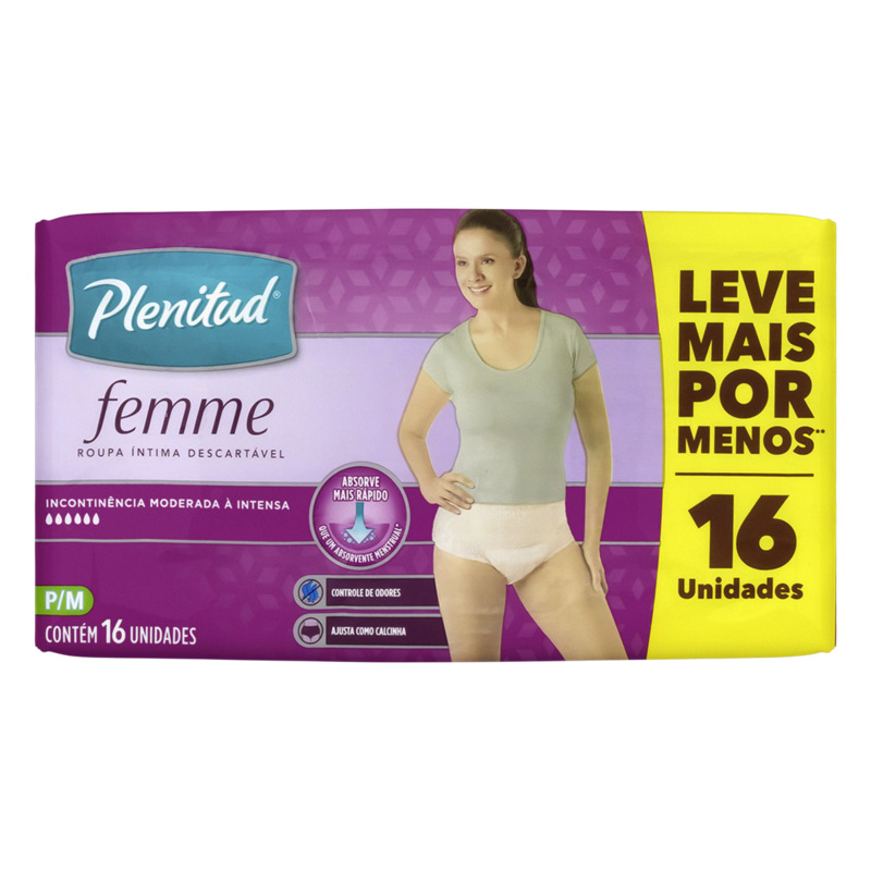 Roupa Intima Plenitud Femme Fralda Calça Vestir