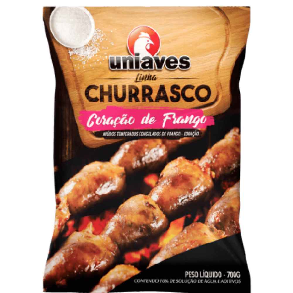 Coracao de Frango Uniaves 700g Churrasco é aqui na Barcelos