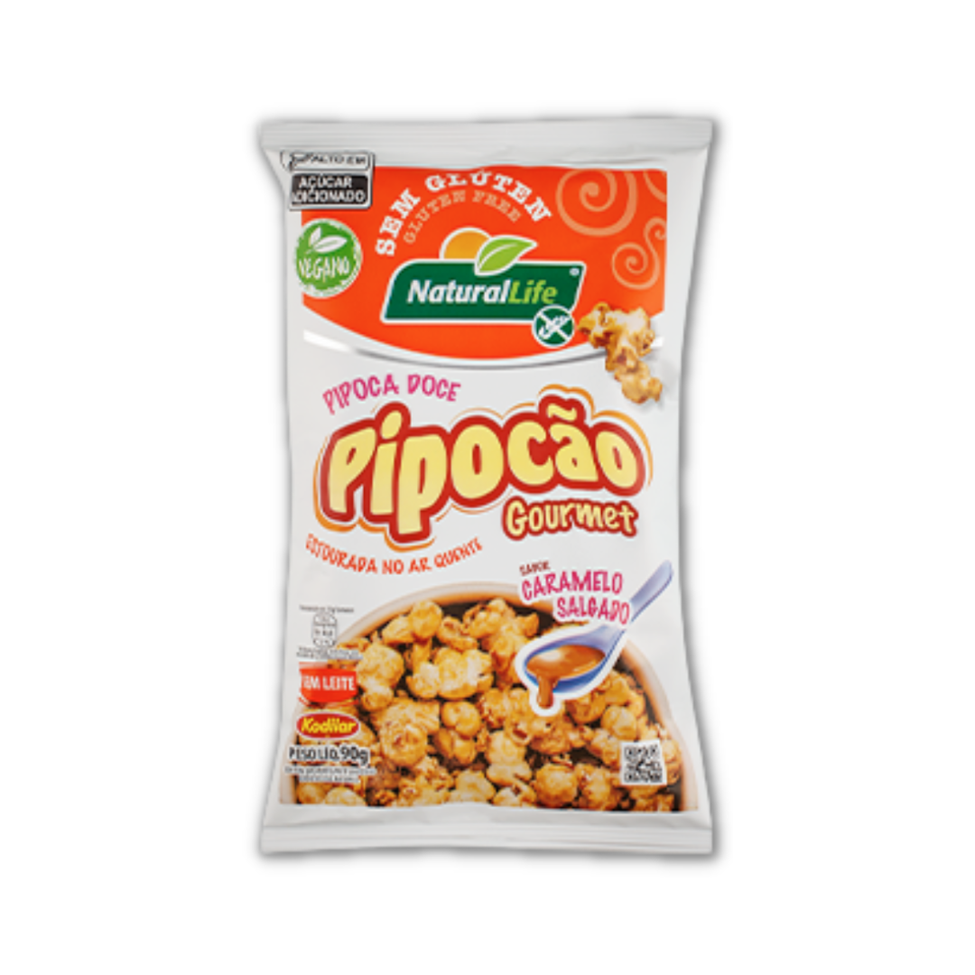 Pipocao Gourmet Natural Life 90g Caramelo Salgad é aqui na Barcelos